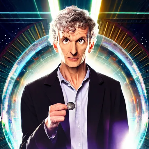 Image similar to a beautiful full body photograph of the doctor, time vortex in the background, detailed face, symmetrical face, extreme realism and detail, 8 k, completely framed, direct lighting, 3 5 mm photo, photorealistic, sharp focus