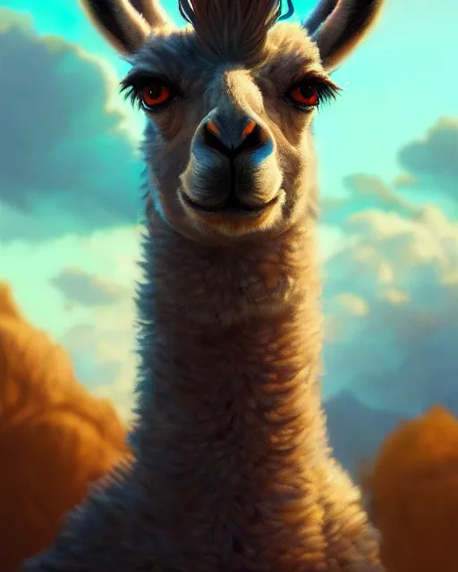 highly detailed vfx portrait of a ferocious llama, | Stable Diffusion ...