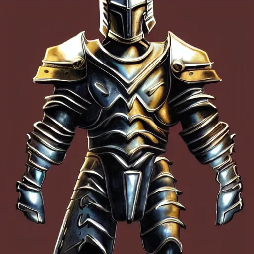 Image similar to Cybernetic spartan armor concept made of steel and leather with golden details and LED lights, concept art, armor