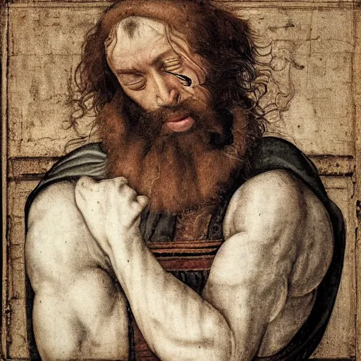 Image similar to man hitting the griddy in a renaissance style