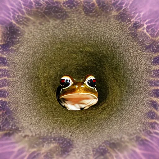 Image similar to the universe inside a frogs' mouth