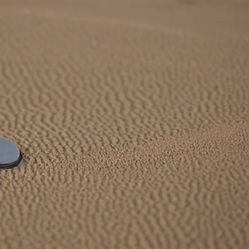 Prompt: desert dunes coveted in dog tags,