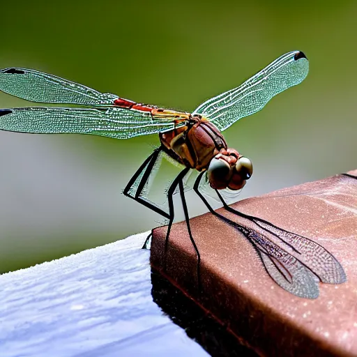 Image similar to dragonfly in a bathtub in the alps, goats in background