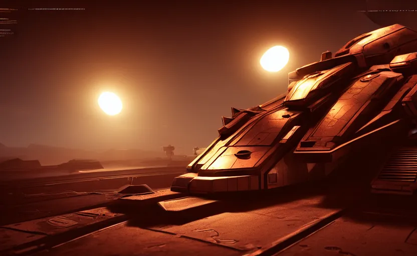 Prompt: an armored futuristic sci fi vehicle, unreal engine, cinematic lighting, texture rust, texture electronic circuit, texture city at night, spaceship