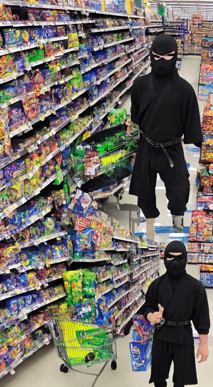 Image similar to cyborg ninja in walmart