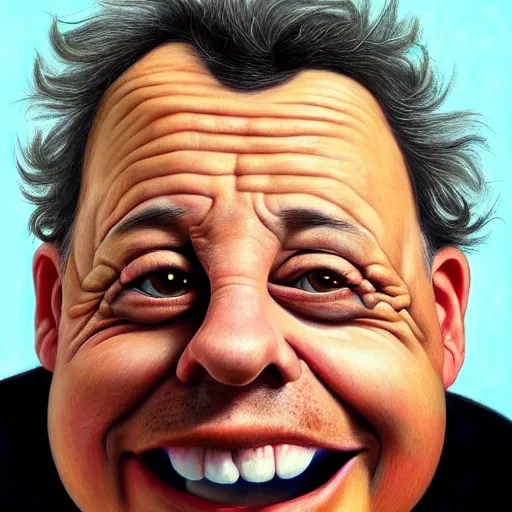 Image similar to Caricature portraits done of Gene Ween, realistic, hyperrealistic, very realistic, highly detailed, very detailed, extremely detailed, detailed, oil painting, digital art, trending on artstation