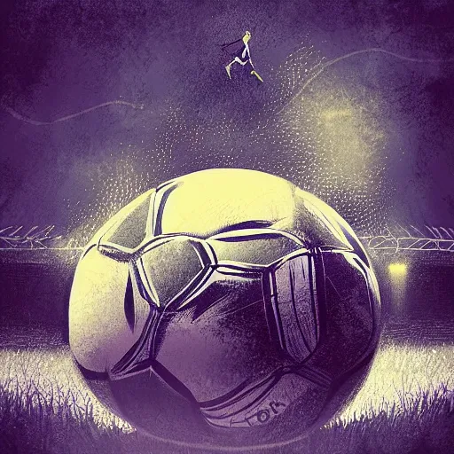 Image similar to detailed illustration of a football ball by alena aenami and annato finnstark