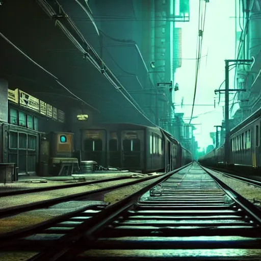 Image similar to :: Train to Hogwarts :: cyberpunk style :: Makoto Shinkai cyberpunk style :: Cinematography by Zack Snyder ::8k resolution :: cinematic shot :: epic :: awe :: masterpiece