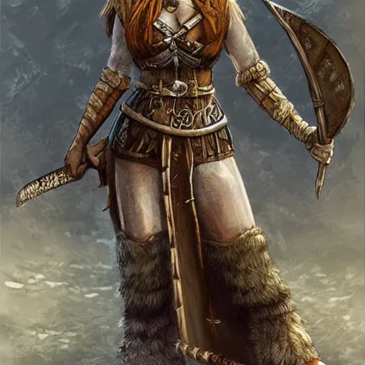 Image similar to beautiful viking woman, blonde, tall, d & d, concept art, fantasy. in the style of steve argyle