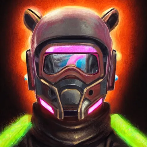 Image similar to profile portrait, helmet lion cyberpunk made of pink lava and fire marvel comics style, aurora digital package, profile portrait, cyberpunk fashion, realistic shaded perfect face, fine details, very dark environment, misty atmosphere, closeup, d & d, fantasy, intricate, elegant, highly detailed, digital painting, artstation, concept art, matte, sharp focus, illustration, hearthstone