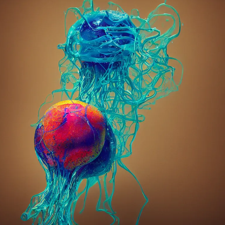 Prompt: octane render portrait by wayne barlow and carlo crivelli and glenn fabry, beautiful hypnotic colorful blobs of paint suspended in oil, strange jellyfish made out of iridescent plastic, backlit, dramatic lighting, fog and mist, cinema 4 d, ray traced lighting, very short depth of field, bokeh