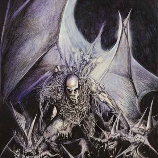 Image similar to bat out of hell, Alan Lee