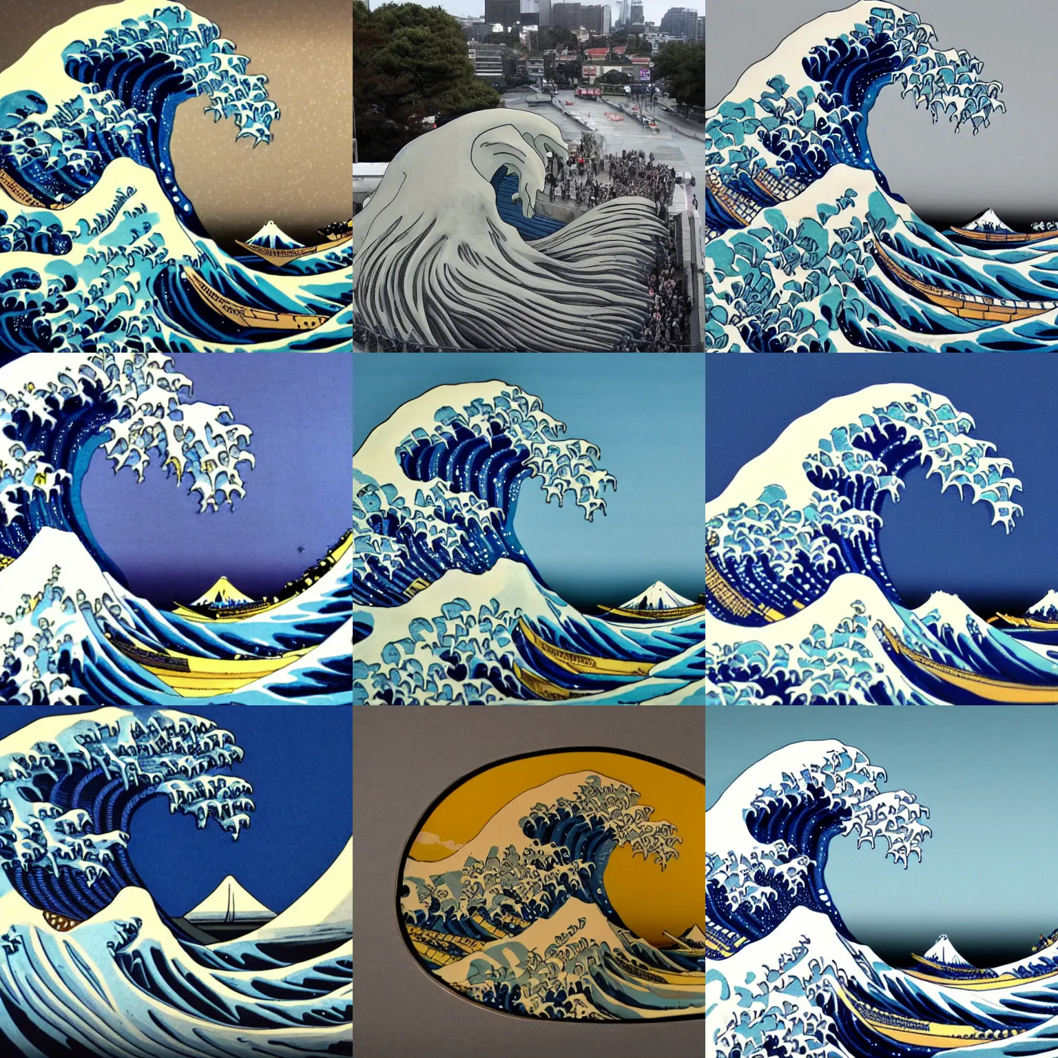 Image similar to A sculpture of The Great Wave off Kanagawa