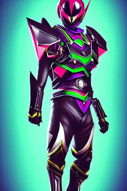 Image similar to random kamen rider. final fantasy style art, zelda style art, gta vice city style art, pop art, aesthetic art, stylish, elegant, dynamic lighting, artstation trending, concept art, octane, smooth, 1 6 k, beautiful, highly details, sharp focus, intricate, dall e 2 rendered