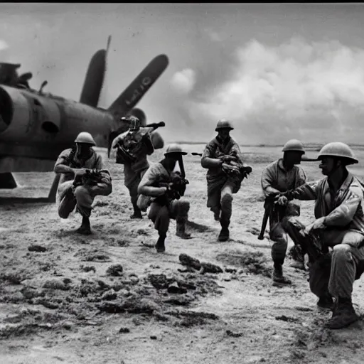 Image similar to photography of us marine corps during world war 2 in the pacific