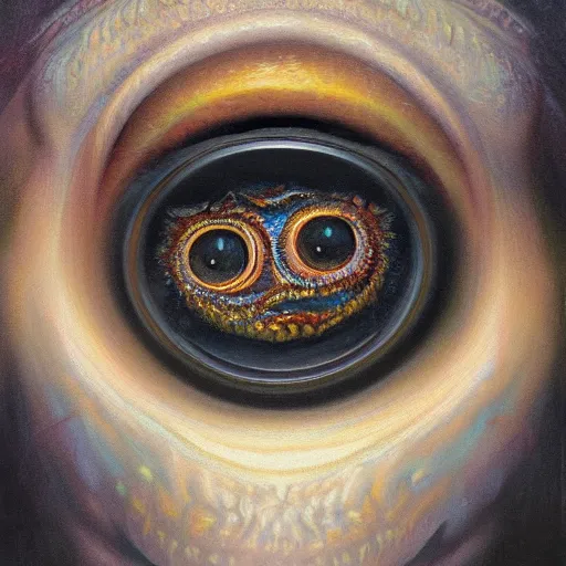 Prompt: a highly detailed portrait of a face made of scary eyeballs, oil on canvas, paul lehr, fine art, masterpiece, 8 k, 4 k, detailed line art, sharp