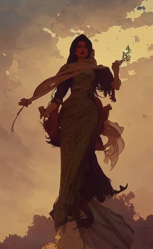 Image similar to a personification of the country iran, highly detailed, digital painting, artstation, concept art, sharp focus, illustration, art by greg rutkowski and alphonse mucha