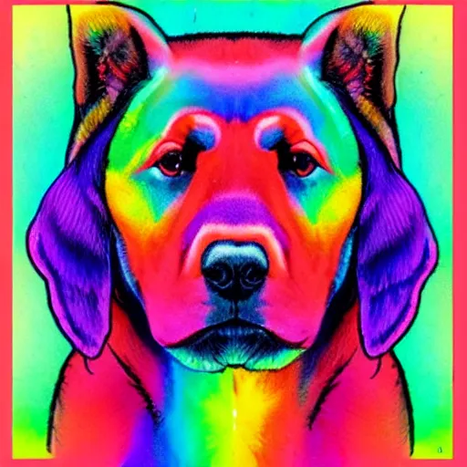 Image similar to rainbow cosmic dog