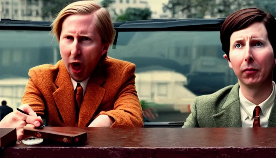 Image similar to the two complementary forces that make up all aspects and phenomena of life, by Wes Anderson,