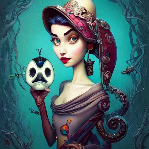 Image similar to Lofi portrait Pixar style by Joe Fenton and Stanley Artgerm and Tom Bagshaw and Tim Burton