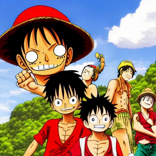 Prompt: luffy deep forest