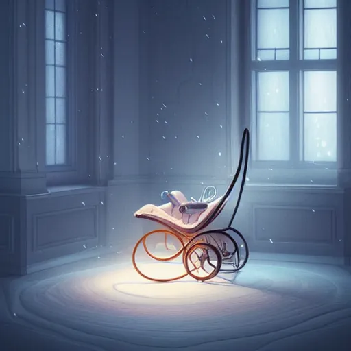 Image similar to beautiful digital fantasy illustration of a Birth Machine, lights in the night, highly detailed, soft lighting, rendered in octane, masterpiece, very very very aesthetic, exquisite marble details