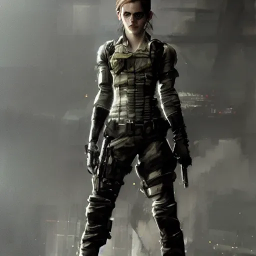 Prompt: emma watson wearing metal gear armor dramatic lighting cinematic cinematic lighting by Richard Schmid by Yoji Shinkawa by greg rutkowski