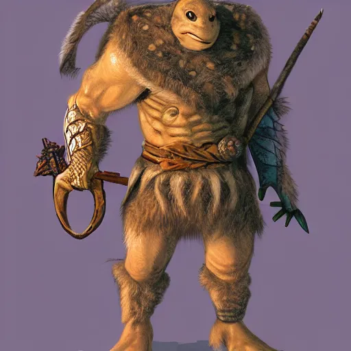 Image similar to anthropomorphic turtle barbarian humanoid, carapace, frank frazzeta, blizzard, winter, night, furs, fantasy