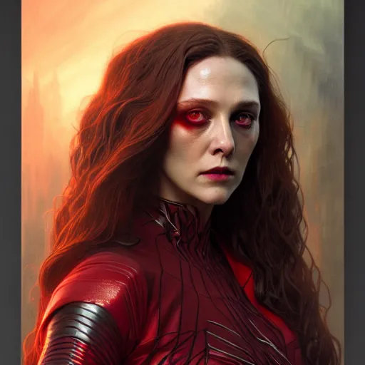 Prompt: portrait painting of wanda maximoff scarlet witch as a zombie, ultra realistic, concept art, intricate details, eerie, highly detailed, photorealistic, octane render, 8 k, unreal engine. art by artgerm and greg rutkowski and charlie bowater and magali villeneuve and alphonse mucha