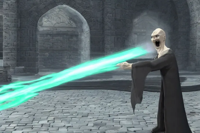 Prompt: a screenshot from voldemort in super smash bros ultimate