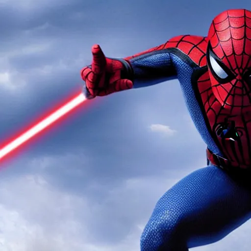 Image similar to a film still of spiderman in star wars realistic, detailed