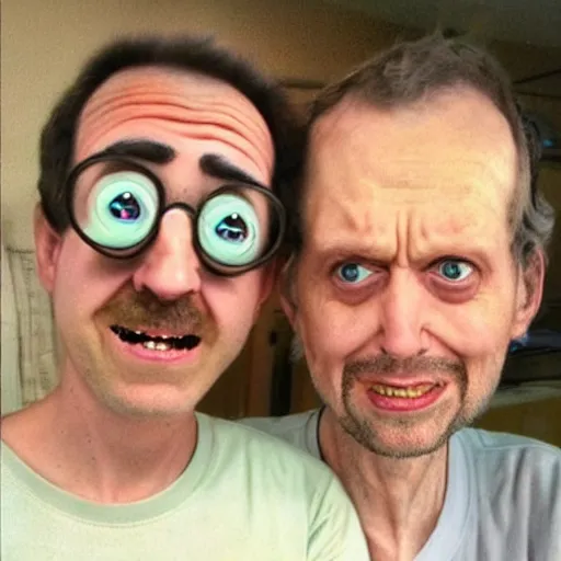 Prompt: real humans that look like rick and morty, photography, realistic