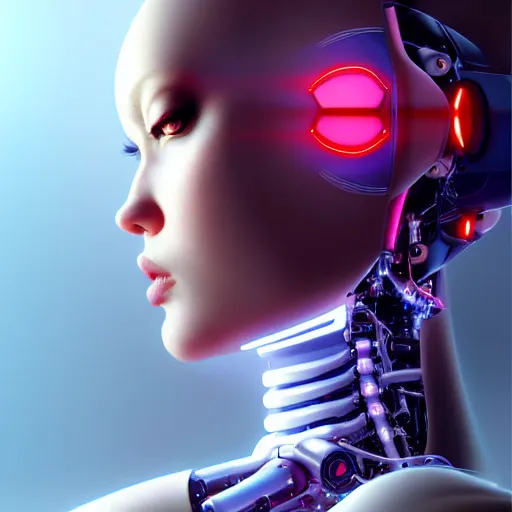 Image similar to a extremely detailed digital painting of a highly complex humanoid android woman with integrated cybernetic modifications, art by ilya kuvshinov, trending on cgsociety, computer art, ilya kuvshinov, artstation hd, artstation hq, photo realistic, hyperrealism, soft light, cinematography photo, ray tracing, unreal engine 5