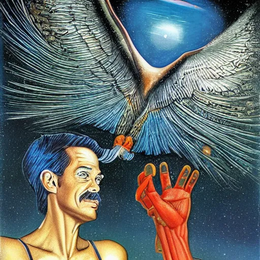 Image similar to let go of all your preconceptions and feel the truth inside of you, that goes deeper than language, personality and the idea that we have of who we think we are by Ron Walotsky, Bruce Penningtonn and Godmachine