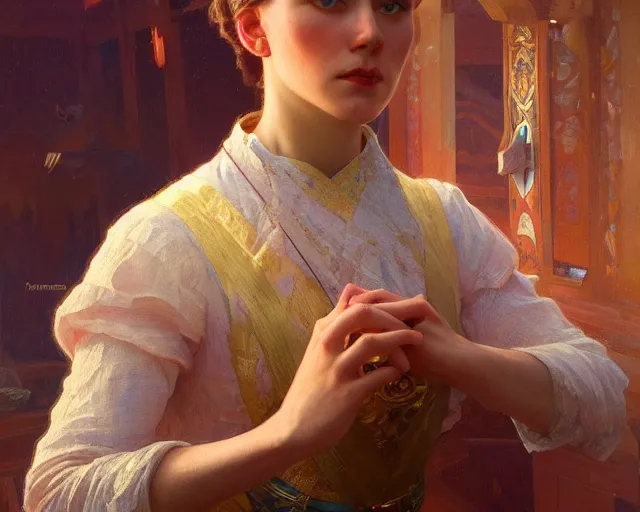 Image similar to photography of konstantin yuon, deep focus, d & d, fantasy, intricate, elegant, highly detailed, digital painting, artstation, concept art, matte, sharp focus, illustration, hearthstone, art by artgerm and greg rutkowski and alphonse mucha