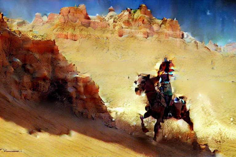 Image similar to desertwave, painting by gaston bussiere, craig mullins