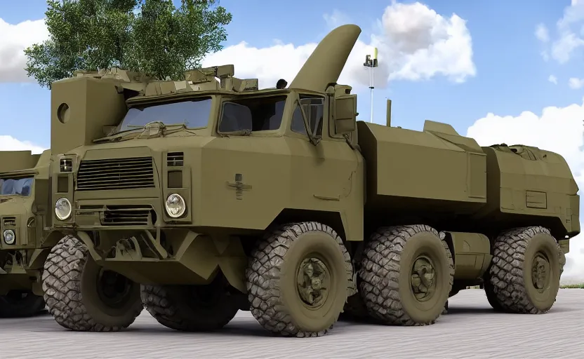 Prompt: himars launcher in the style of pixar's cars