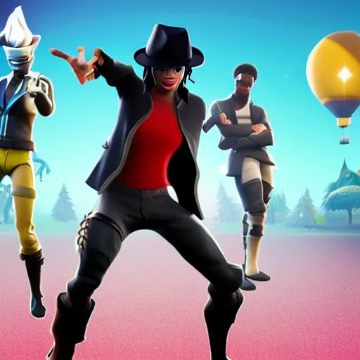 Image similar to Michael Jackson in Fortnite