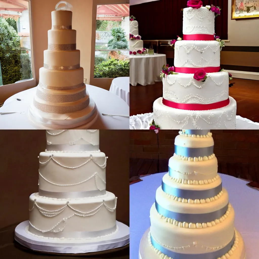 Prompt: a wedding cake made out of fingers and toes