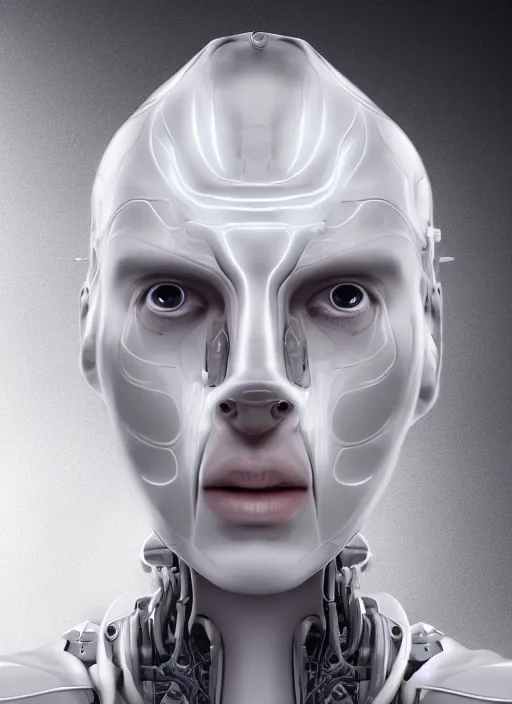 Prompt: a white cast futuristic biomechanical humanoid man with prety face, porcelain skin, futuristic digital painting, cyberpunk, 8 k,