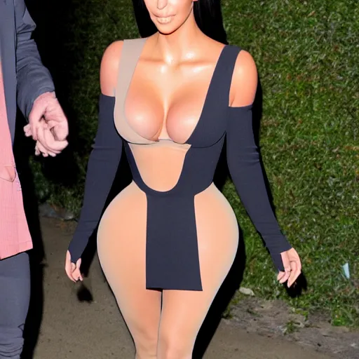 Prompt: Kim Kardashian with four arms,