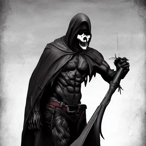 Image similar to Grim Reaper, muscled, Pride, artstation