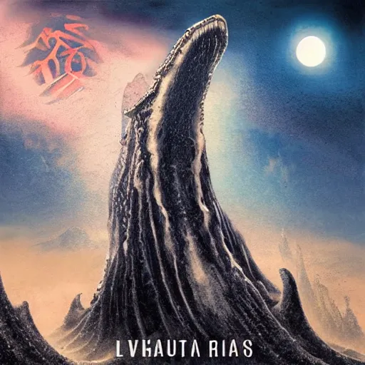 Prompt: leviathan rises up, album art, cover art, poster