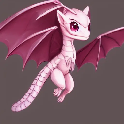Prompt: cute little flying ( ( ( ( chibi ) ) ) ) dragon, light pink color scheme, highly detailed, artgerm, cushart krenz, artstation, soft light, sharp focus, illustration, character design, concept art