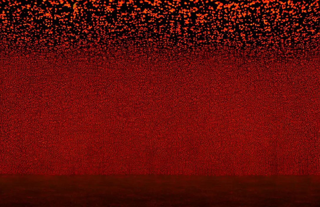 Prompt: result is a sophisticated interplay between warm, cool, light and dark colors. symbolic intact flawless ambrotype from 4 k criterion collection remastered cinematography gory horror film, ominous lighting, evil theme wow photo realistic postprocessing yayoi kusama installation point of view of antagonist petrichor render by christopher soukup