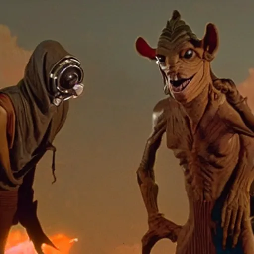 Prompt: jar jar binks reacting to atomic warfare