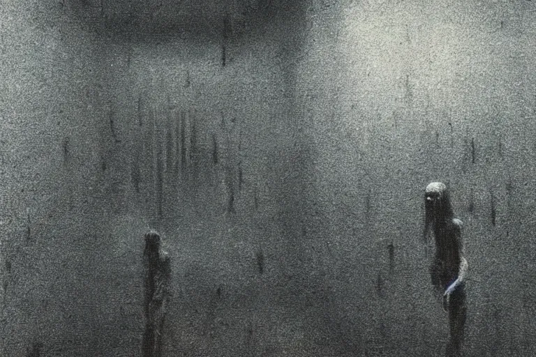 Prompt: screenshot from scariest japanese horror movie directed by beksinski