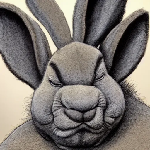 Prompt: big chungus, realistic, portrait,