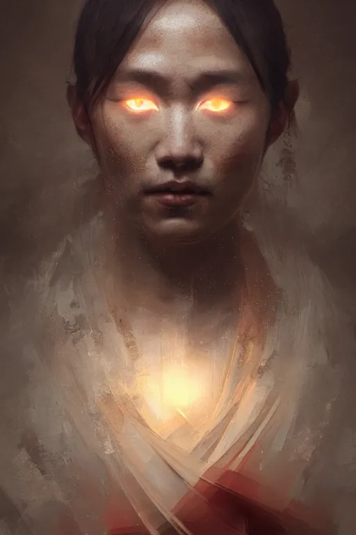 Image similar to Japanese god, portrait, powerfull, intricate, elegant, volumetric lighting, scenery, digital painting, highly detailed, artstation, sharp focus, illustration, concept art, ruan jia, steve mccurry