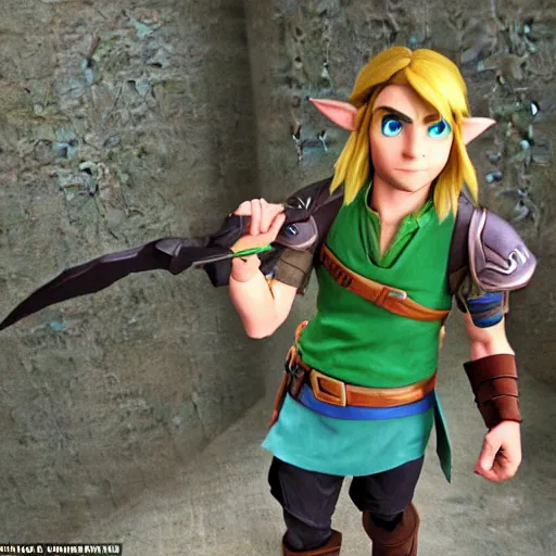 Image similar to link from zelda in the future, futuristic athmosphere, highly detailed, advanced technology